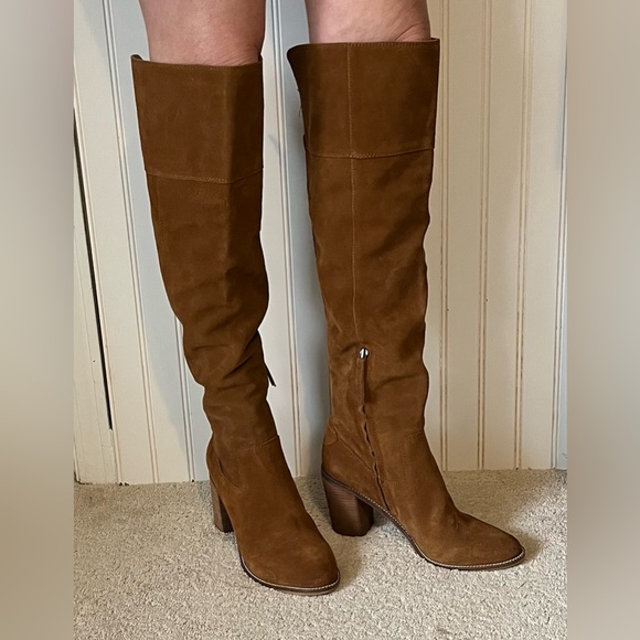 Palisade Chestnut Leather Knee High Boots - Picture 3 of 12